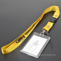 Red Color Custom Logo ID Card Holder Plain Polyester Lanyard